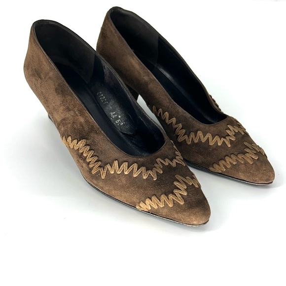 Mario Valentino vintage suede heels women’s 7 - Picture 1 of 12